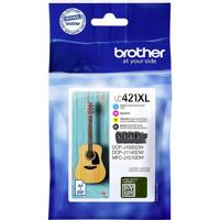 Brother Inktcartridge LC-421XLVAL Origineel Combipack Zwart, Cyaan, Magenta, Geel LC-421 XL VAL
