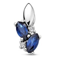 Hanger witgoud-saffier-diamant 0.02ct Hp1 blauw-wit 13 x 6,5 mm