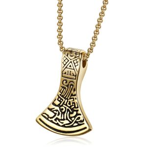 Heren ketting Mendes Edelstaal Thor Viking Axe Goudkleurig