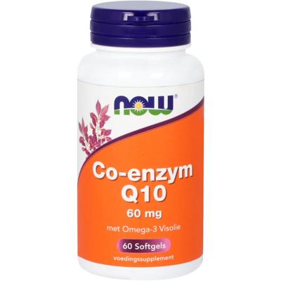 NOW Co-enzym Q10 60 g met omega-3 visolie NOW Co-enzym Q10 60 g met omega-3 visolie
