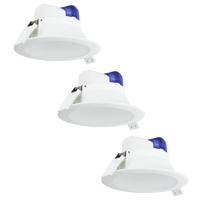 Set van 3 Convexo LED Inbouwspots - Rond - Zeer plat - Ø9,5 cm - 7 Watt 580 Lumen - 6000K daglicht wit - Vervangt 50 Watt - Flikkervrij - IP44