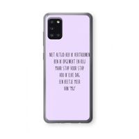 Zelfvertrouwen: Samsung Galaxy A31 Transparant Hoesje