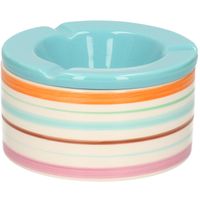 Terras asbak/stormasbak van keramiek - D12 x H6 cm - multi