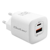 Qoltec 50763 oplader voor mobiele apparatuur Laptop, Draagbare game console, Powerbank, Smartphone, Smartwatch, Tablet Wit AC Snel opladen Binnen