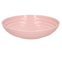 Rond bord/camping - diep bord - D19 cm - oud roze - kunststof - onbreekbaar