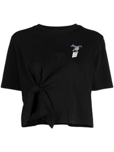 Musium Div. t-shirt crop à détail noué - Noir