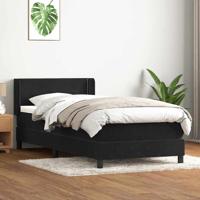 Boxspring met matras fluweel zwart 80x220 cm