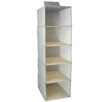 Kast organizer - hangend - 5 vakken - 28 x 28 x 95 cm - grijs - thumbnail