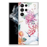 Samsung Galaxy S22 Ultra TPU Hoesje Bird Flowers