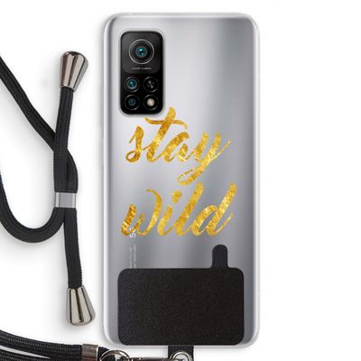 Stay wild: Xiaomi Mi 10T 5G Transparant Hoesje met koord