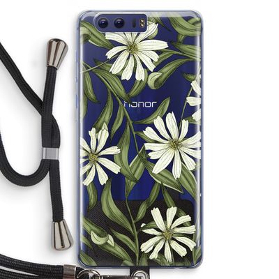 Wit bloemenpatroon: Honor 9 Transparant Hoesje met koord