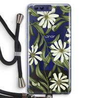 Wit bloemenpatroon: Honor 9 Transparant Hoesje met koord Wit bloemenpatroon: Honor 9 Transparant Hoesje met koord