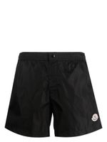 Moncler short de bain à patch logo - Noir