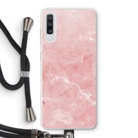 Roze marmer: Samsung Galaxy A70 Transparant Hoesje met koord
