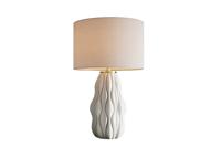 Tafellamp ELEGANCIA 65cm witte lampenkap keramiek witgoud - 46011