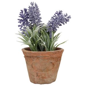 Kunstplant lavendel in terracotta pot 15 cm