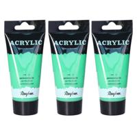 Acrylverf/hobbyverf op waterbasis - 3x - groen - 75 ml - Schilderen/knutselen