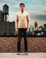 Malelions Turtle Half Zip Sweater Heren Beige - Maat S - Kleur: Beige | Soccerfanshop