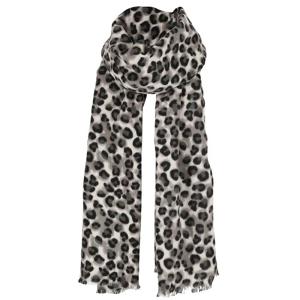 Verkleed Sjaal Leopard - grijs - 200 x 60 cm - luipaardprint/panterprint - foute panter party