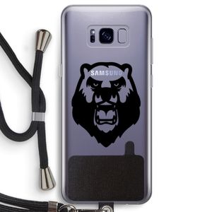 Angry Bear (black): Samsung Galaxy S8 Transparant Hoesje met koord