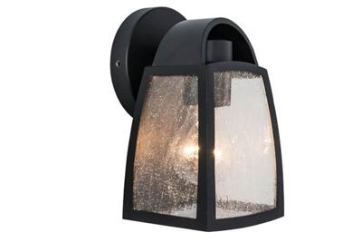 Lutec WandlampKelsey zwart met glasstructuur - 5273701012