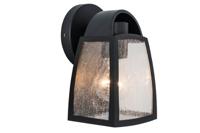 Lutec WandlampKelsey zwart met glasstructuur - 5273701012