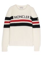 Moncler Enfant pull à logo en intarsia - Tons neutres - thumbnail