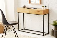 industrieele consoletafel ELEMENTS 100 cm laptoptafel in eikenlook met lades - 39706