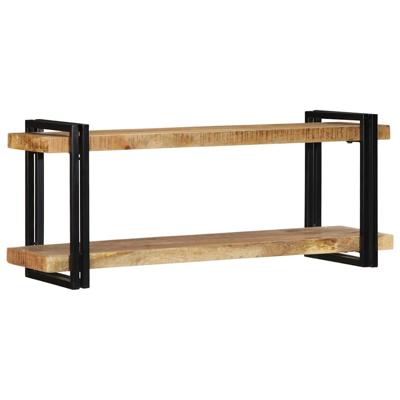 Wandschap 110x33x45 cm massief ruw mangohout