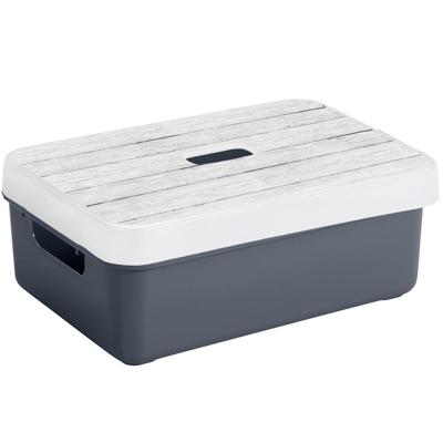 Sunware opslagbox - 9 liter - donkerblauw - kunststof - 35 x 25 x 12 cm - met afsluitbare deksel Sunware opslagbox - 9 liter - donkerblauw - kunststof - 35 x 25 x 12 cm - met afsluitbare deksel