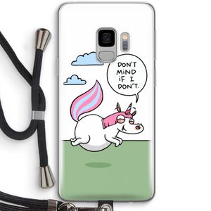 Unicorn: Samsung Galaxy S9 Transparant Hoesje met koord