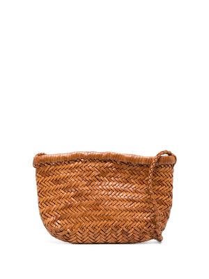 DRAGON DIFFUSION sac porté épaule en cuir tressé - Marron