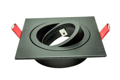 Inbouw armatuur zwart vierkant 92mm vierkant draai en kantelbaar gatmaat 80mm