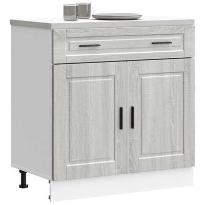 Keuken onderkast "Porto" bewerkt hout grijs sonoma eiken