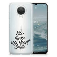 Nokia G20 | G10 | Siliconen hoesje | met naam Heart Smile