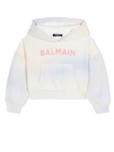 Balmain Kids hoodie à logo imprimé - Tons neutres