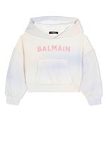 Balmain Kids hoodie à logo imprimé - Tons neutres - thumbnail