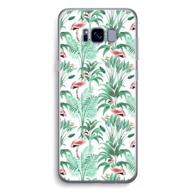Flamingo bladeren: Samsung Galaxy S8 Plus Transparant Hoesje