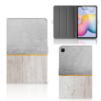 Samsung Galaxy Tab S6 Lite | S6 Lite (2022) Tablet Book Cover Wood Concrete - thumbnail