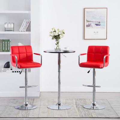 Barstoelen 2 st kunstleer rood