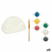 Spaarpot die je kunt verven Wit 13,9 x 8,4 x 9,6 cm Regenboog (12 Stuks)