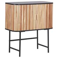 Beliani - CARNEY - Dressoir - Lichthout|Zwart - MDF