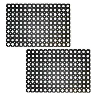 Deurmat - 2x - voor buiten - rubber - 60 x 80 cm - Droogloopmat - schoonloopmat