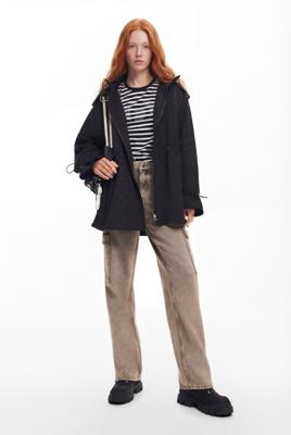 Waterdichte parka met capuchon - BLACK - XS