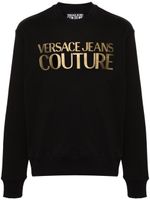 Versace Jeans Couture metallic logo-print cotton sweatshirt - Noir - thumbnail