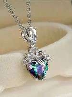 Rhinestone Heart Pendant Necklace