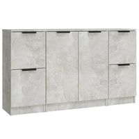 The Living Store Dressoir Betongrijs - 30x30x70 cm - 60x30x70 cm - Bewerkt hout - thumbnail