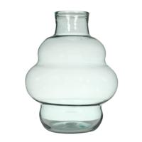 Bloemenvaas Denise - transparant - glas - D25 x H30cm - decoratie