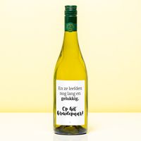 Wijnfles Op Het Bruidspaar - Wit (Sauvignon Blanc)