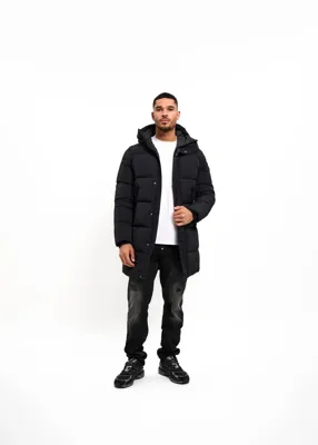 Malelions Mid Length Puffer Winterjas Heren Zwart - Maat XL - Kleur: Zwart | Soccerfanshop
